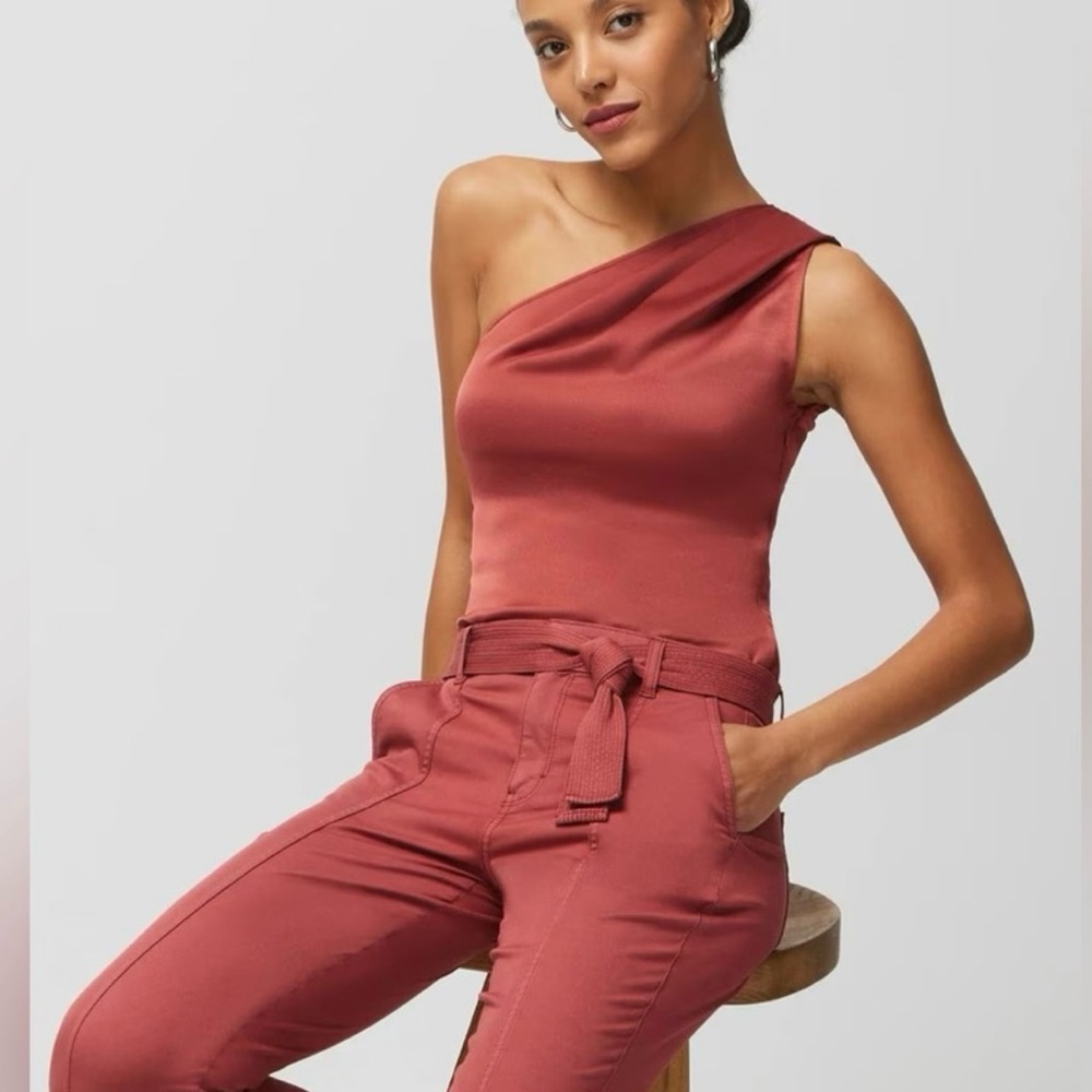 One-Shoulder Rust Top - Picture 2 of 4